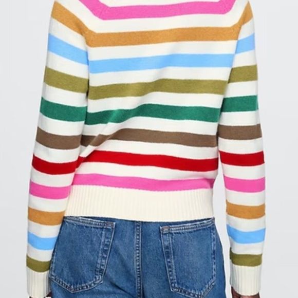 GAP Women's CashSoft Crewneck Sweater Size XS Multi Color Stripe - Picture 2 of 3
